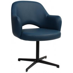 Albury Premium Vinyl Armchair with Black Blade Frame