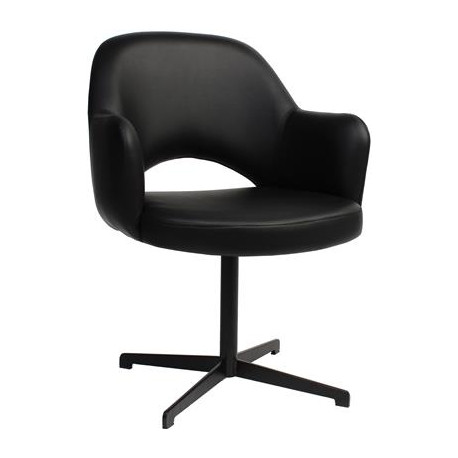Albury Premium Vinyl Armchair with Black Blade Frame