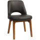Albury Premium Vinyl Side Chair with Timber Legs