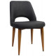 Albury Premium Fabric Side Chair with Timber Look Metal Legs